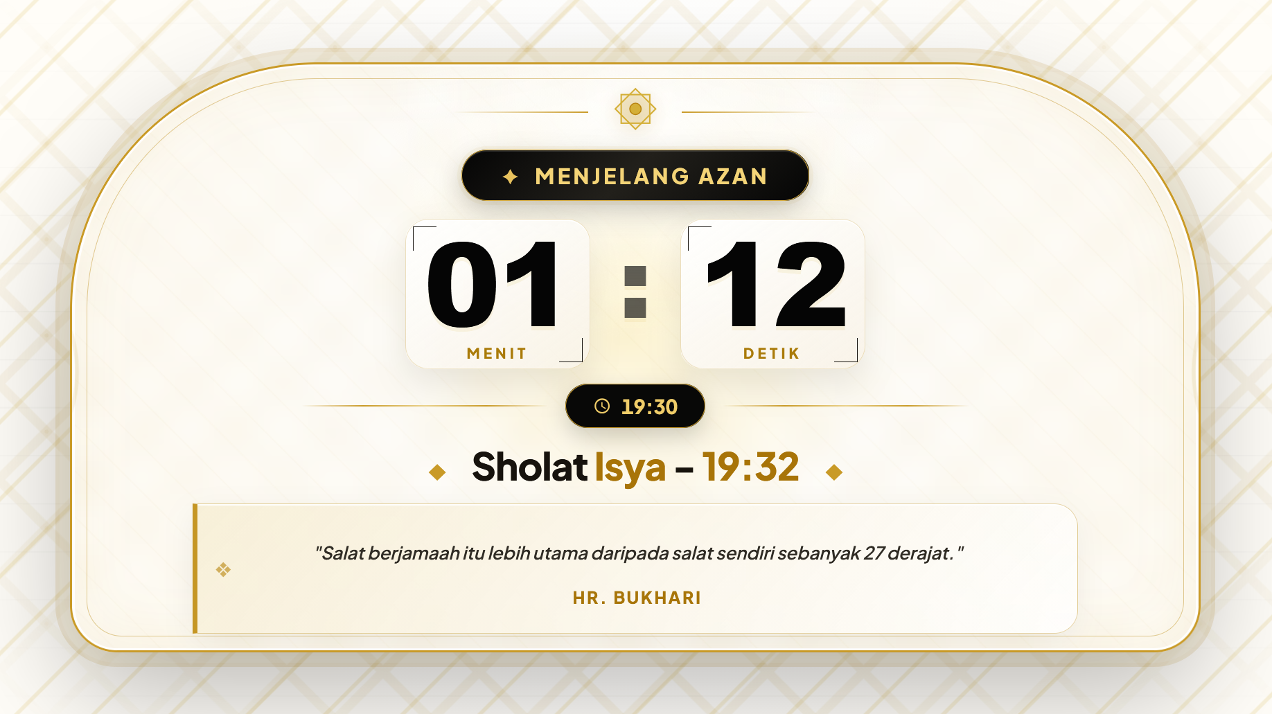 Fitur menjelang azan Alf Azan TV
